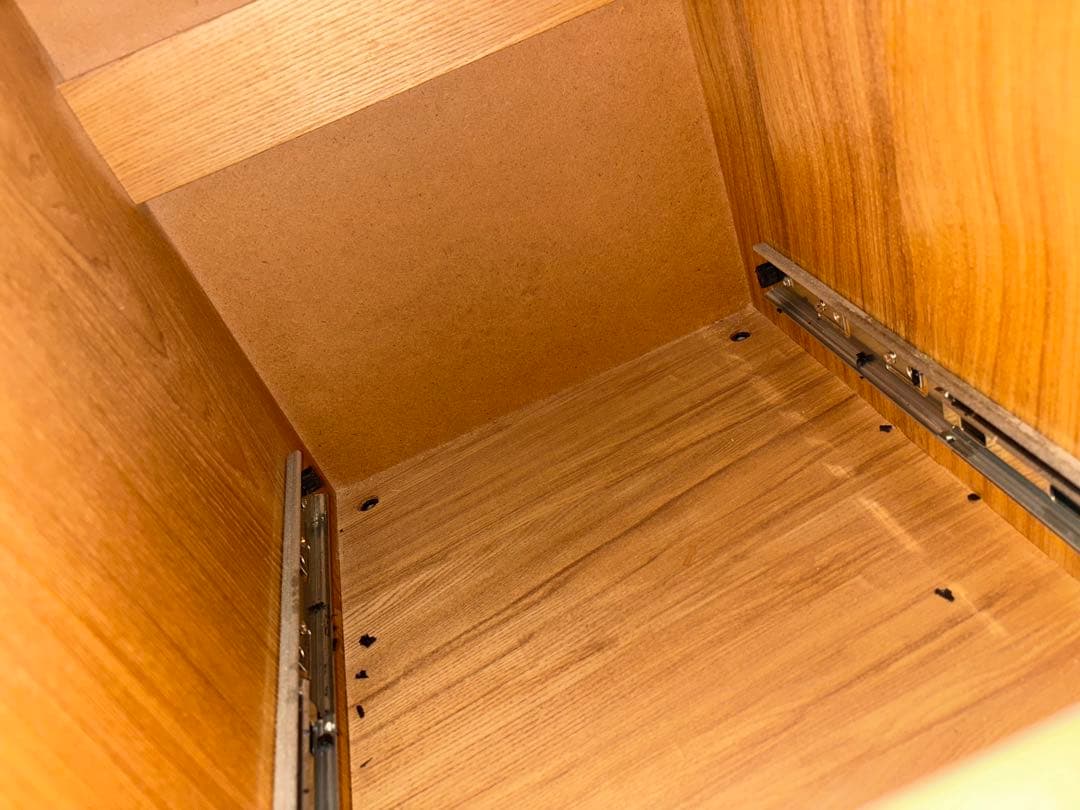 無印良品 木製 デスクキャビネット タモ材 廃盤商品 2段引き出し付き