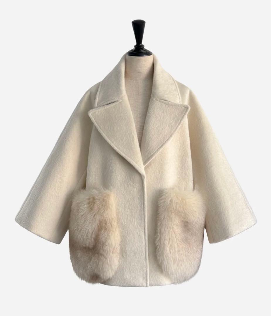 ジャケット・アウター sheller FOX FUR pocket tailored coat