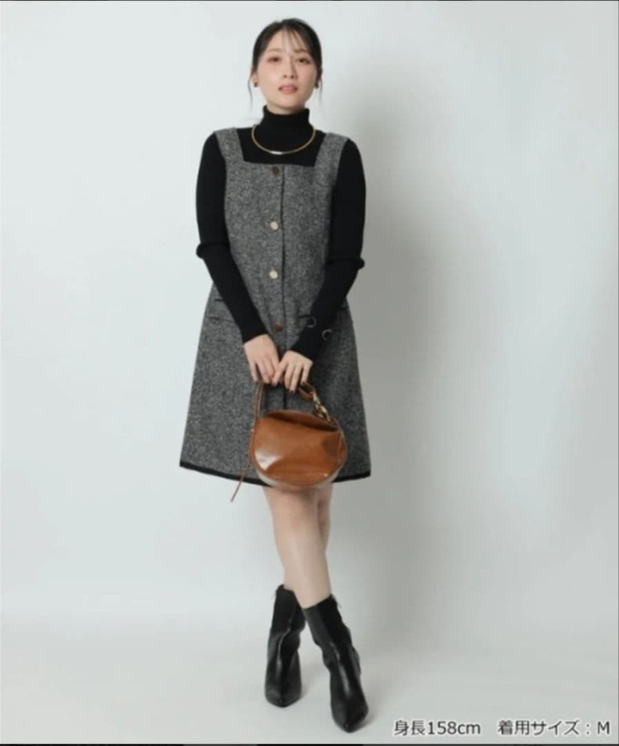 Apuweiser-riche スクエアネックミニジャンスカ 黒 M