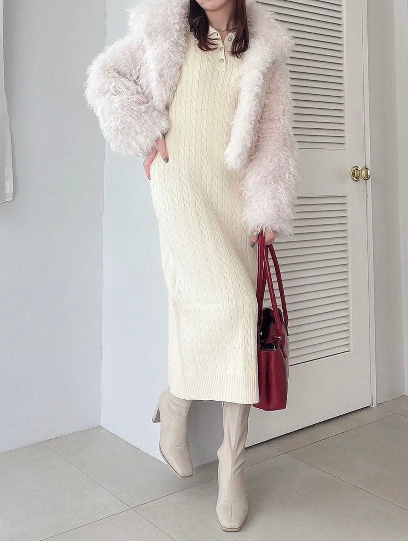 dazzlin カールエコファーブルゾン　PNK