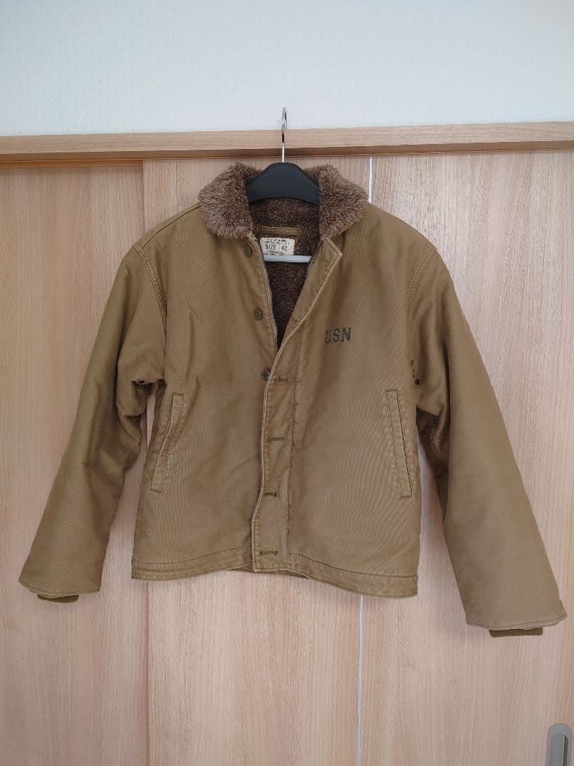 HOUSTON N-1 デッキジャケットオーバーダイ 42 胴回り調整済