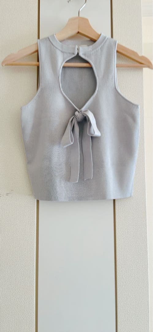 アンドマリーAlicia ribbon knit topリブタンクトップ