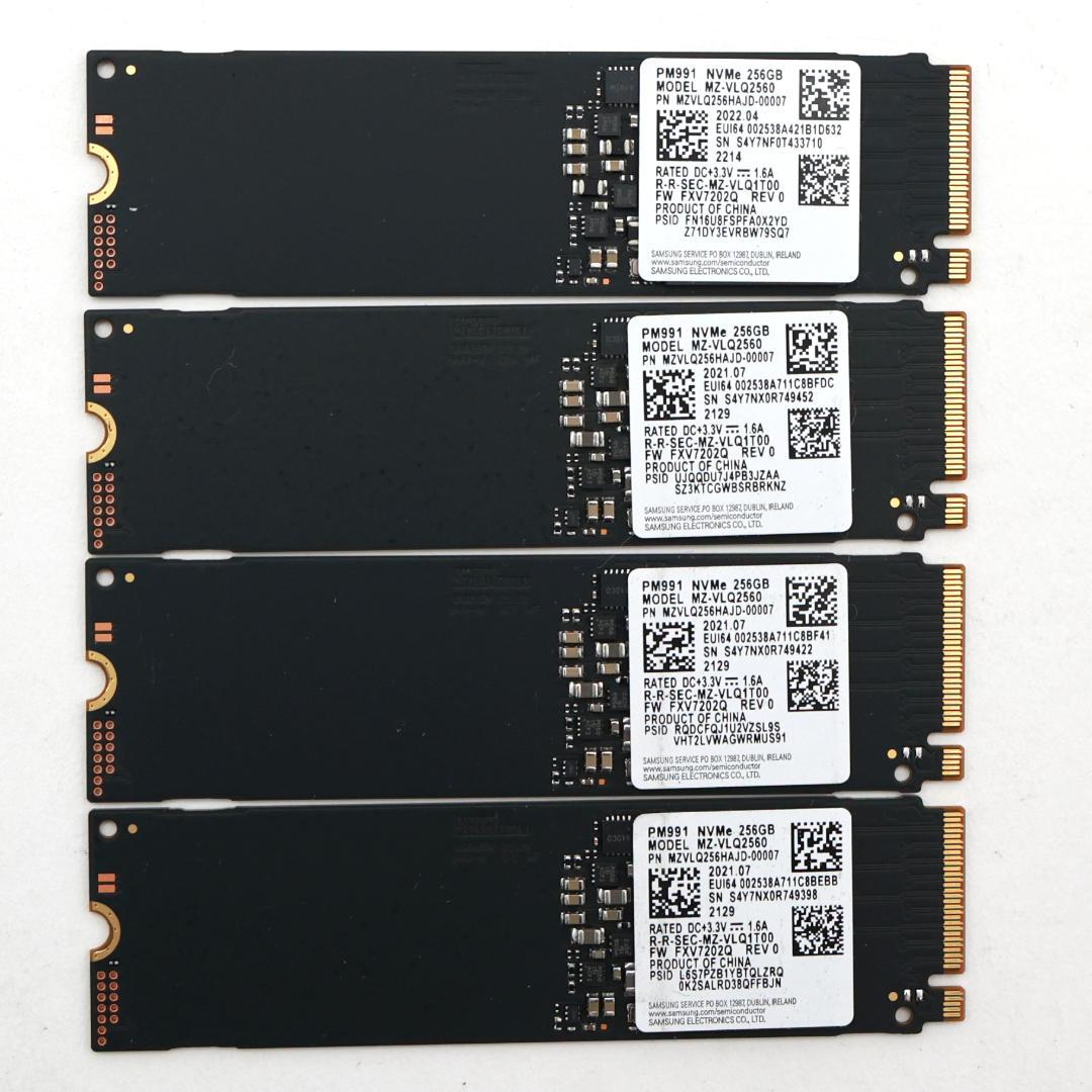 PM991 NVMe 256GB M.2 SSD 4枚セット【⑩0121】