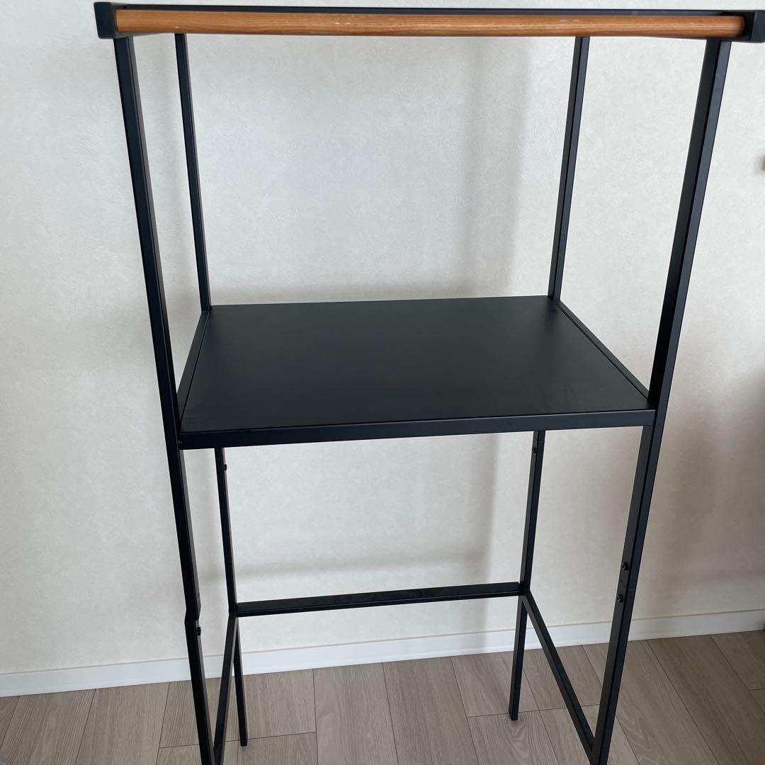 山善Yamazaki スチール製収納　ゴミ箱上ラック ブラック キッチンラック