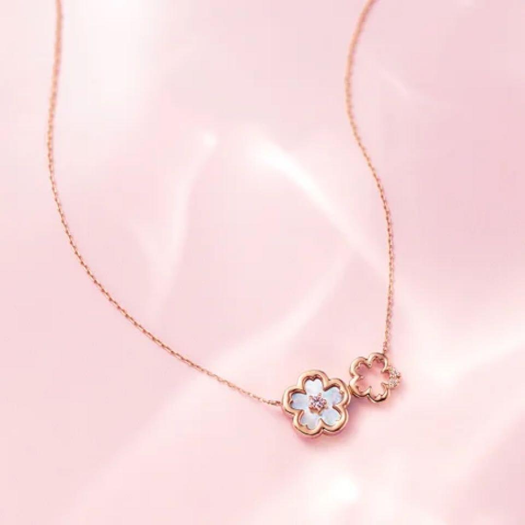 K10 4°C ホワイトシェルネックレス SAKURA Collection