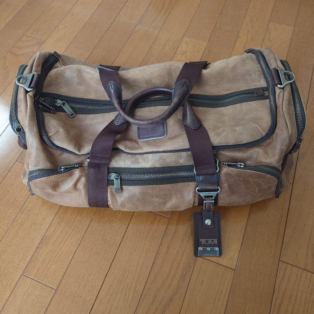 TUMI ボストンバッグ ブラウン レザー
