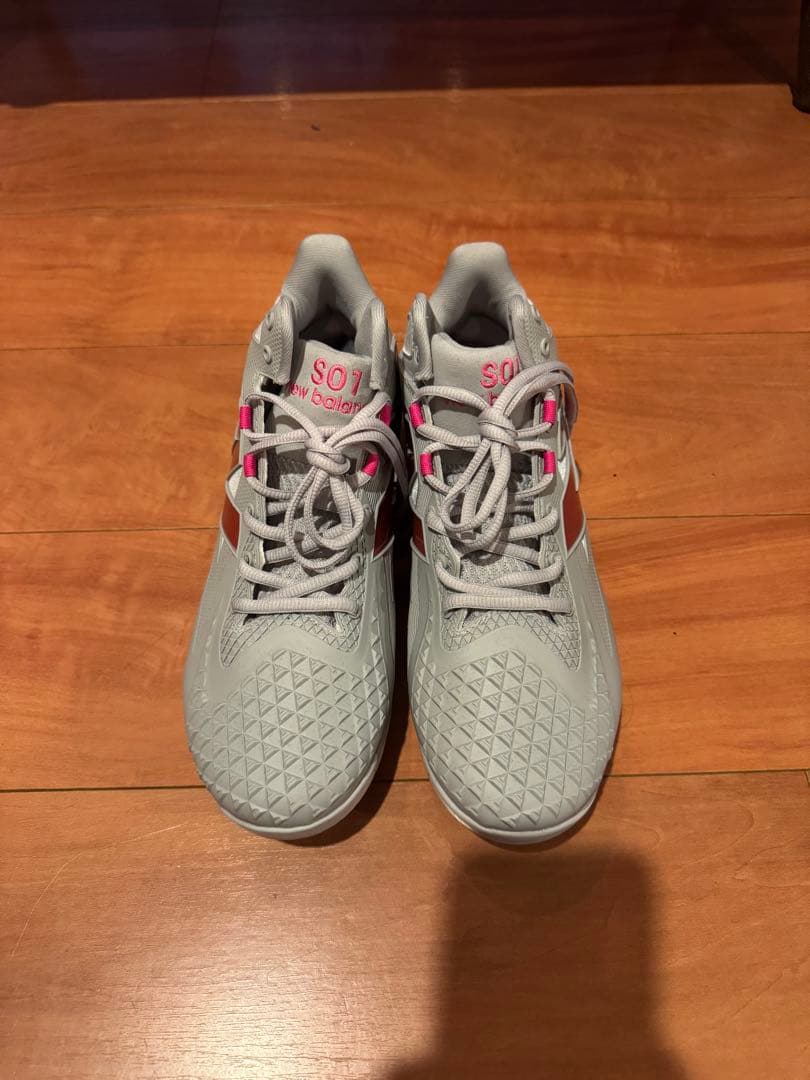 New Balance S01 スパイク グレー/ピンク 大谷翔平モデル