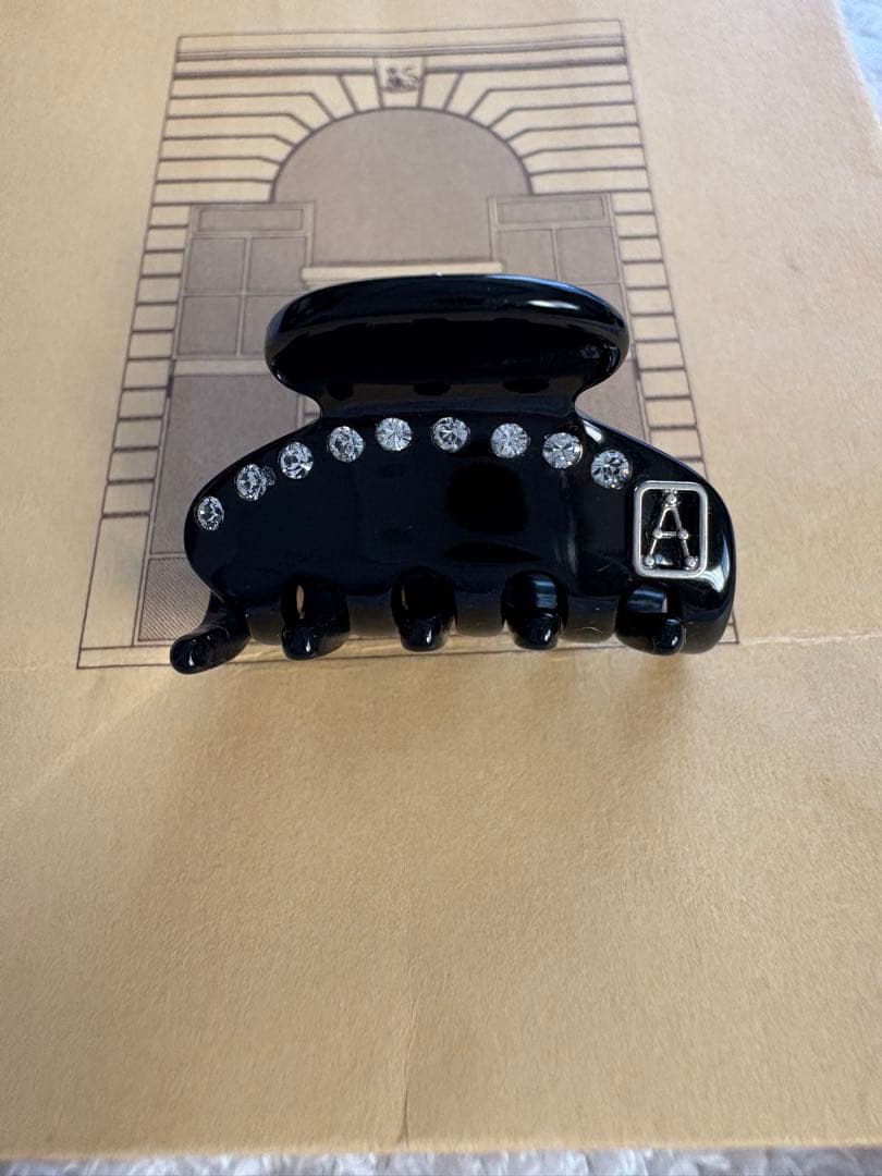 アレクサンドルドゥパリ クリップ　S 黒　ブラック　スワロフスキー 付き