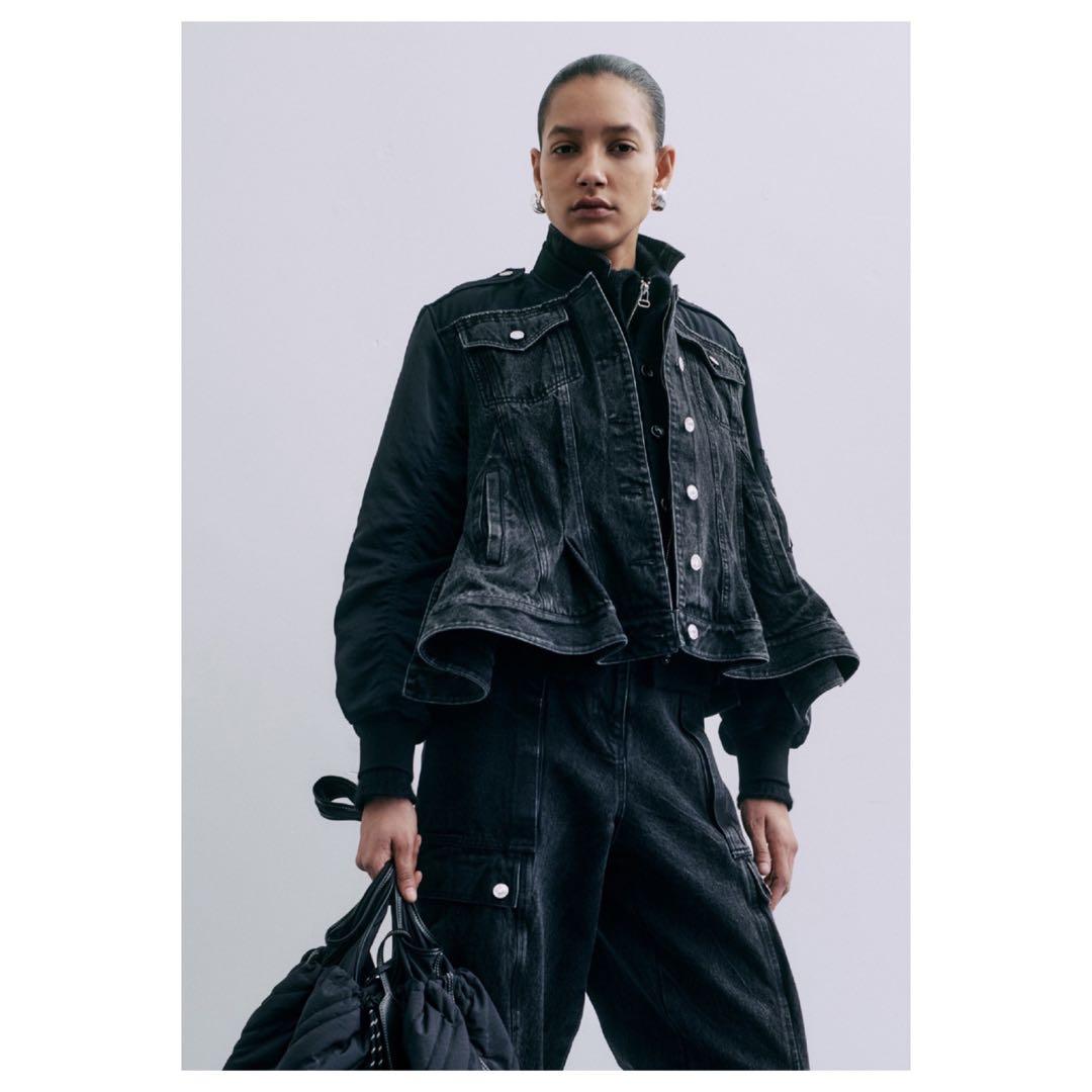 定価14万 3.1 フィリップリム 黒 デニム MA-1 デニム ジャケット M