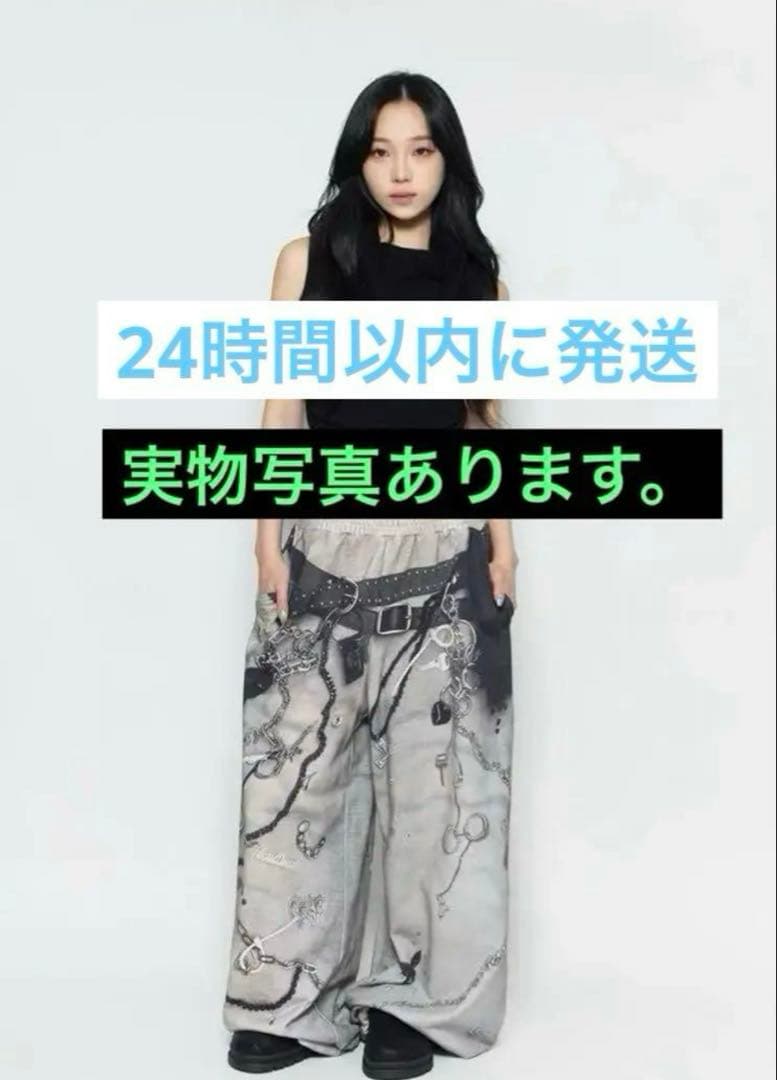 パンツ THEREDTHREAD S PRINT SWEAT2 TOYS gray