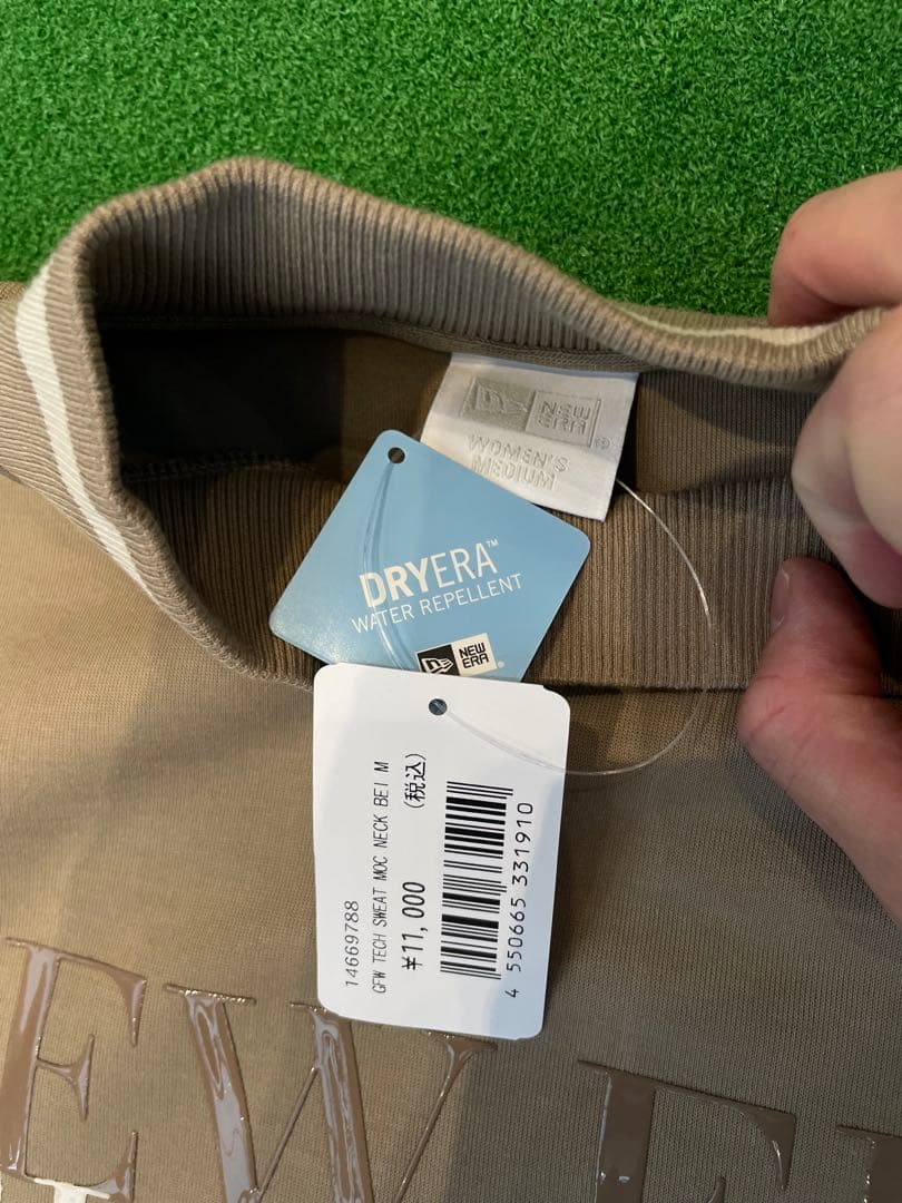 NEW ERA ゴルフ　ベージュ クルーネック スウェット