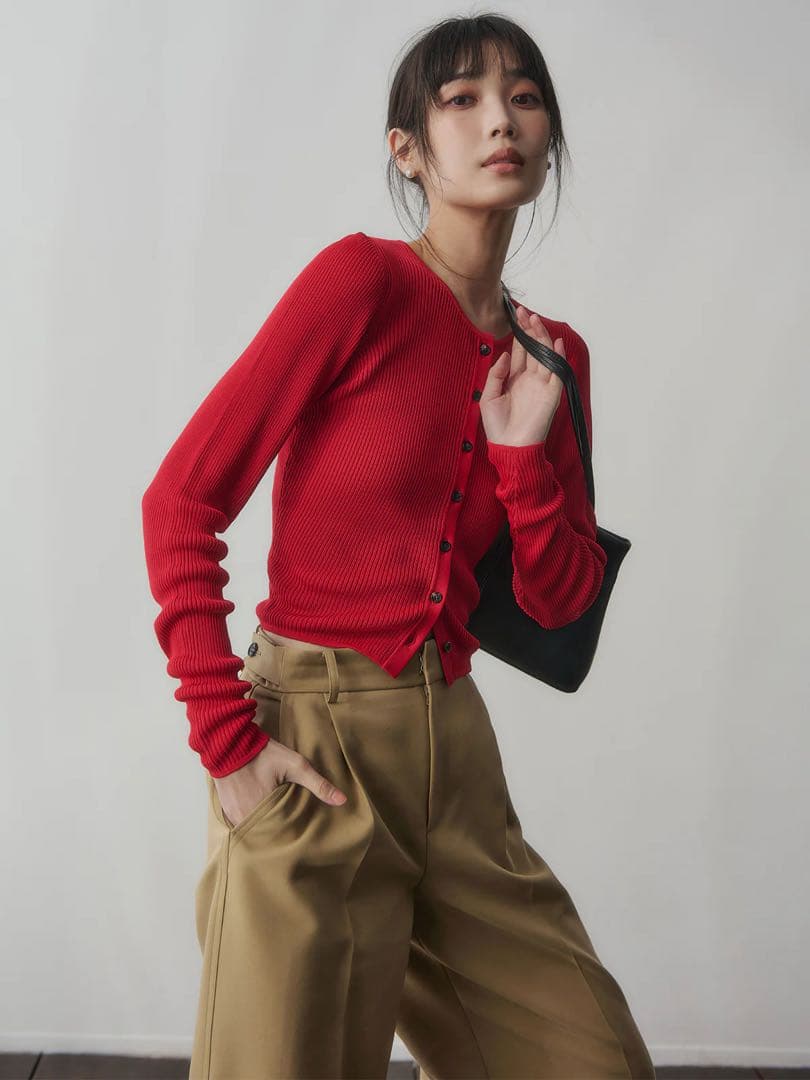 【1度着用のみ】anuansリュクスビスコースニットカーディガン