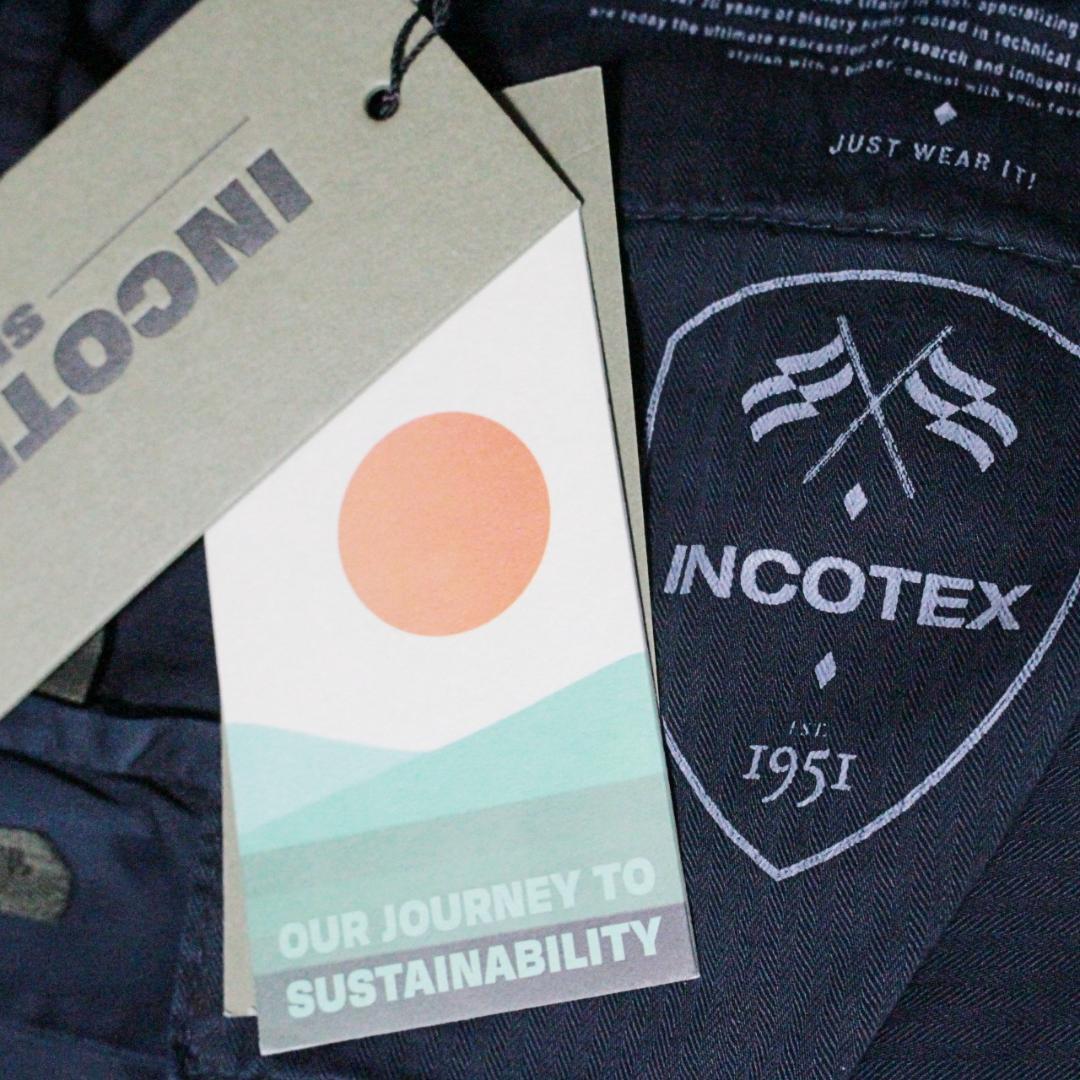 新品 インコテックス ストレッチチノ スリムフィットパンツ XLサイズ（W90紺