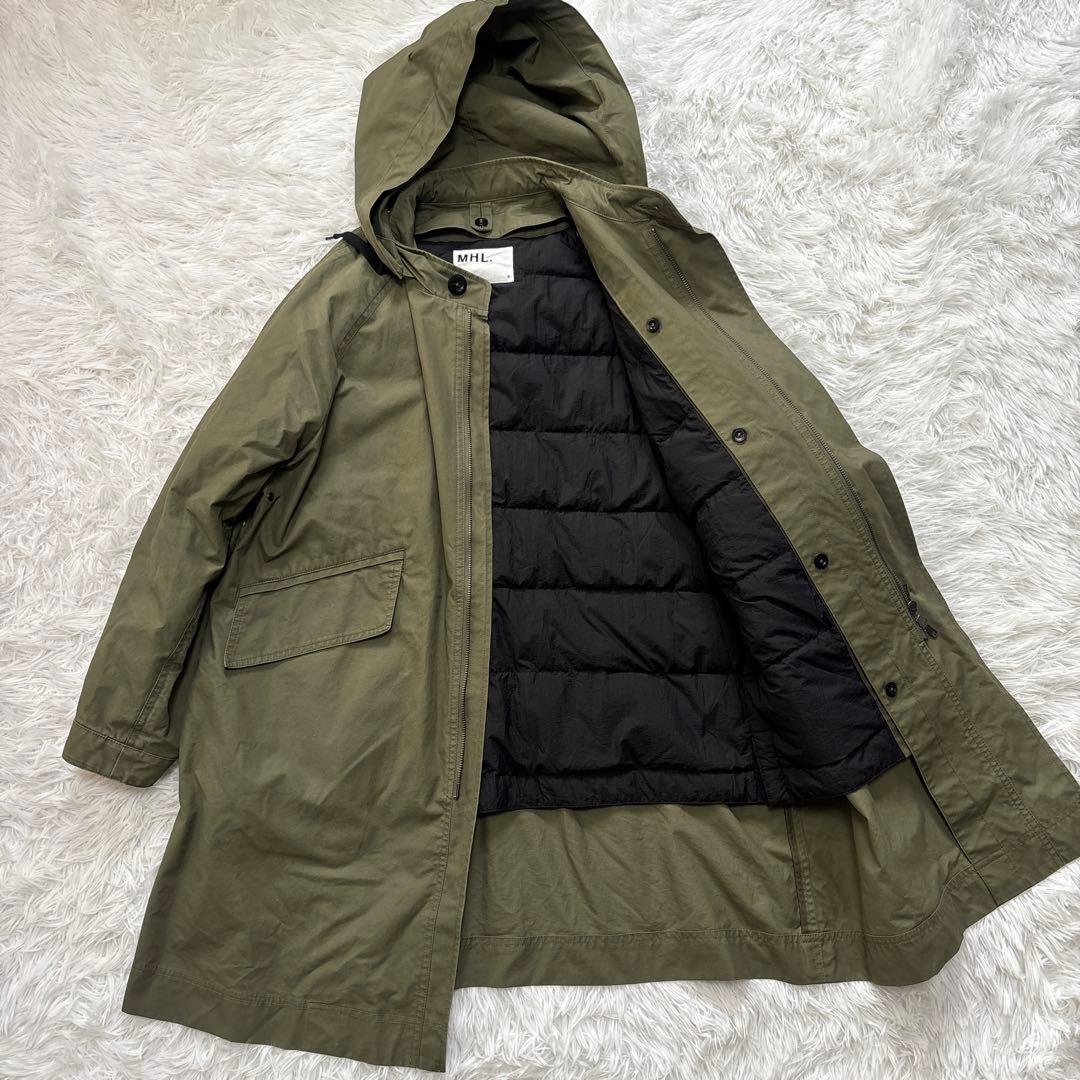 MHL.エムエイチエル ライナー付き モッズコート カーキ　L