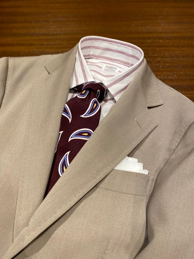 BEAMS F ロロ・ピアーナ　ベージュスーツ