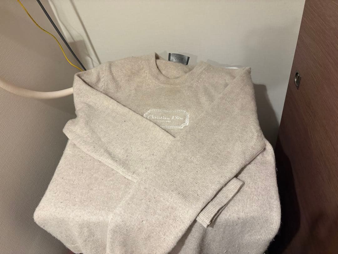 ディオール Dior ／ベージュ カシミア ニット・セーター Lサイズ