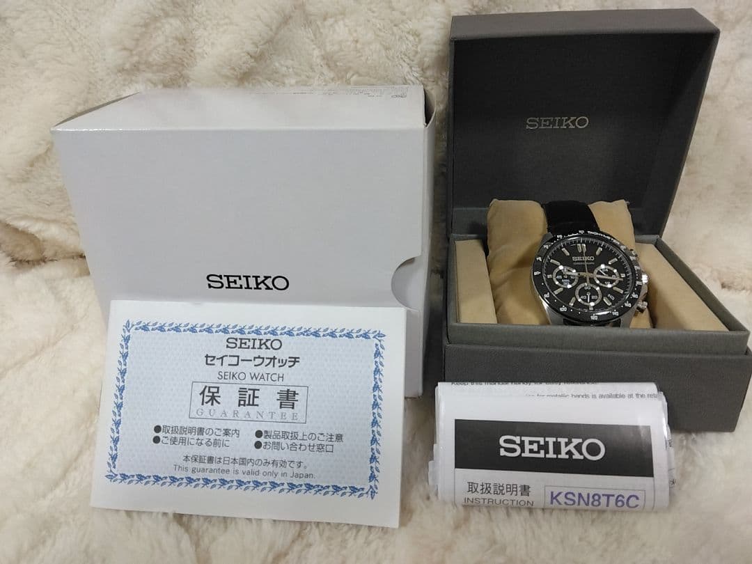 SEIKO クロノグラフ 腕時計 ブラック/美品/クリスマスプレゼントにも
