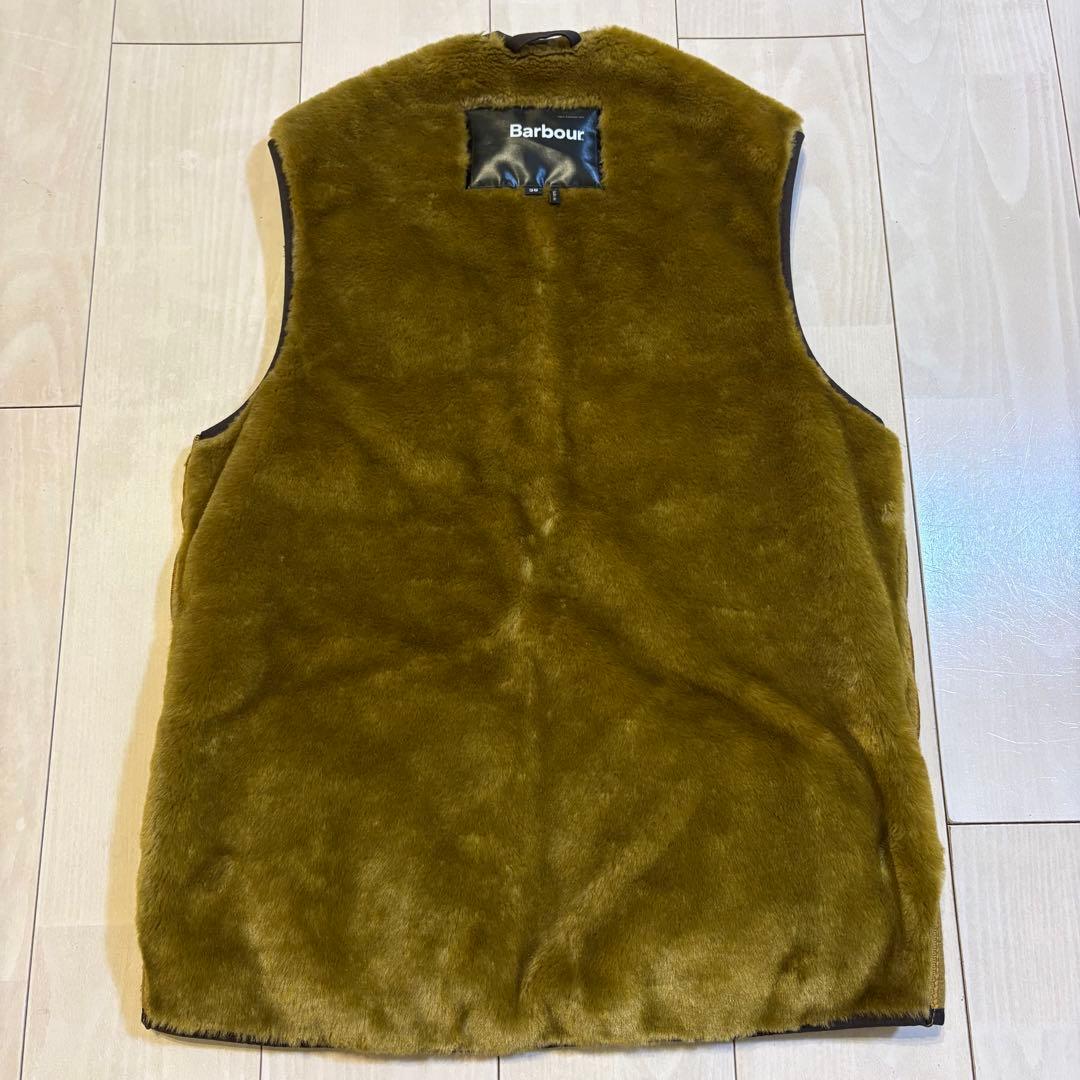 【極美品】Barbour ファー ベスト インナー リバーシブル ブラウン 38