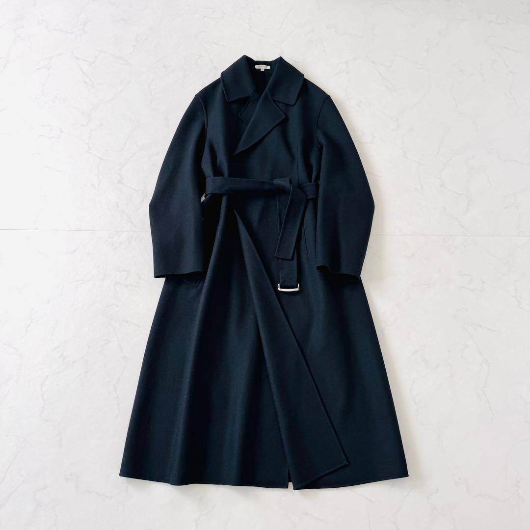 美品　ブラミンク　BLAMINK　ウールコート　リバー　ダブルフェイス