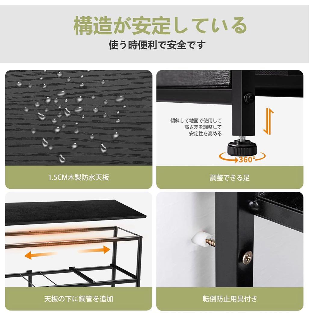 REA タンス 収納チェスト大容量 3段8杯布製 【色:ダークグレー】