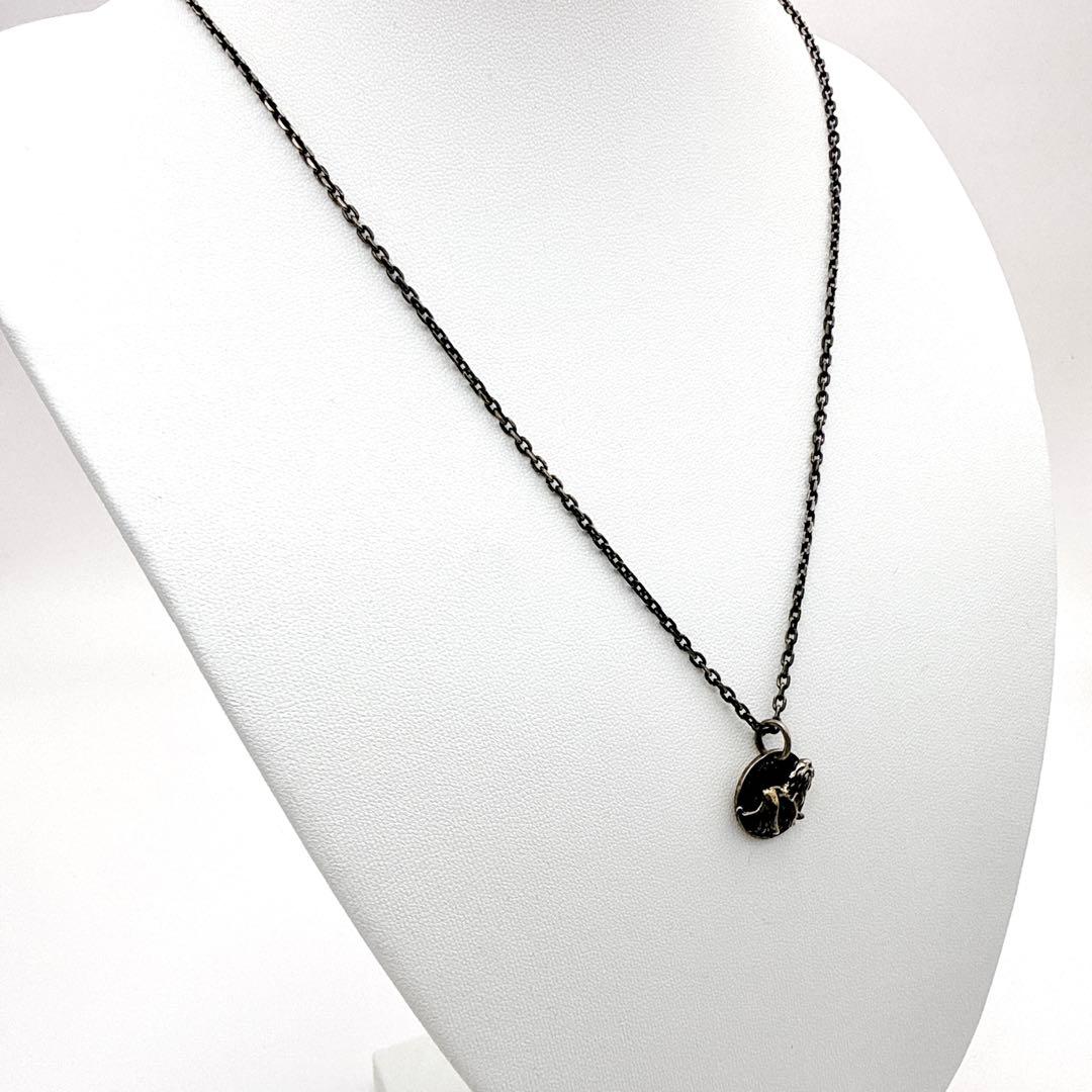 希少✨ agate アガット ネックレス ライオン モチーフ 動物 燻し SLV