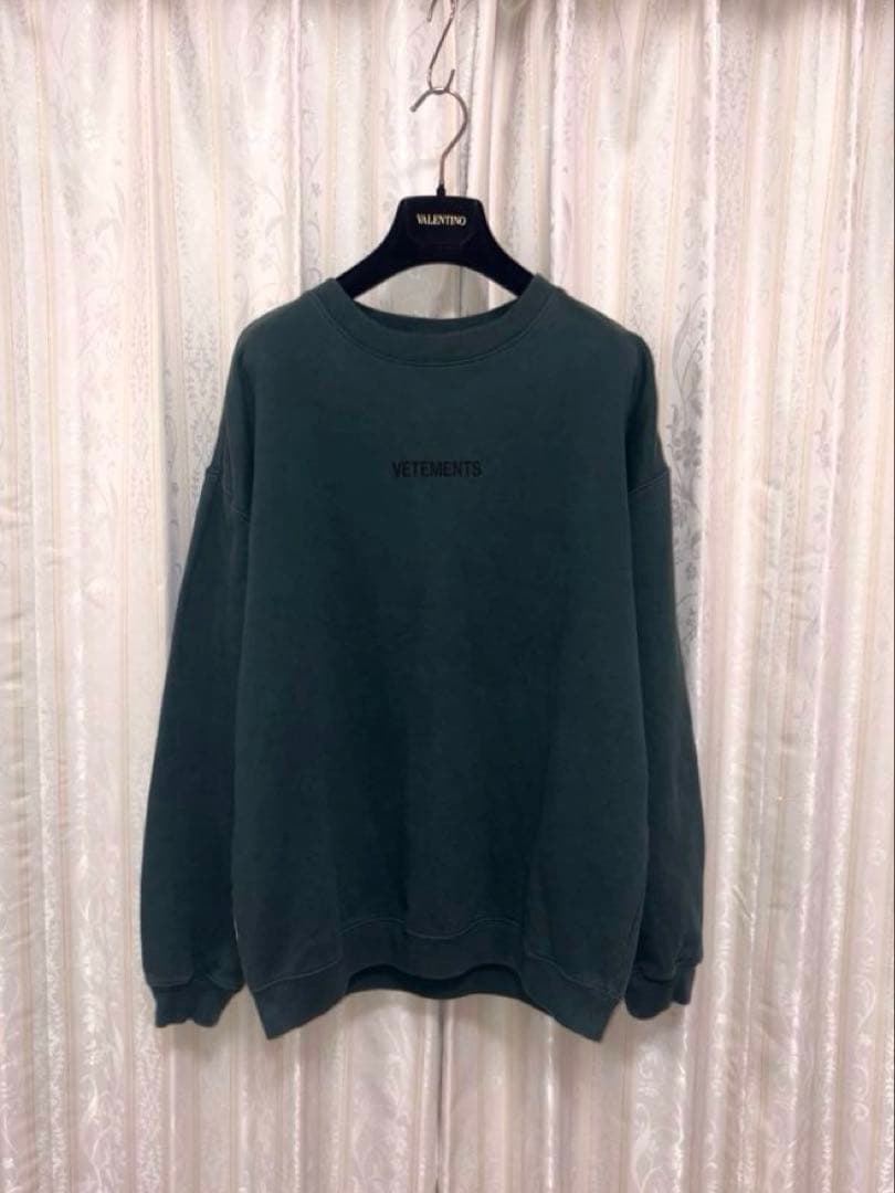 トップス VETEMENTS 20AW LOGO SWEAT SHIRT GREEN