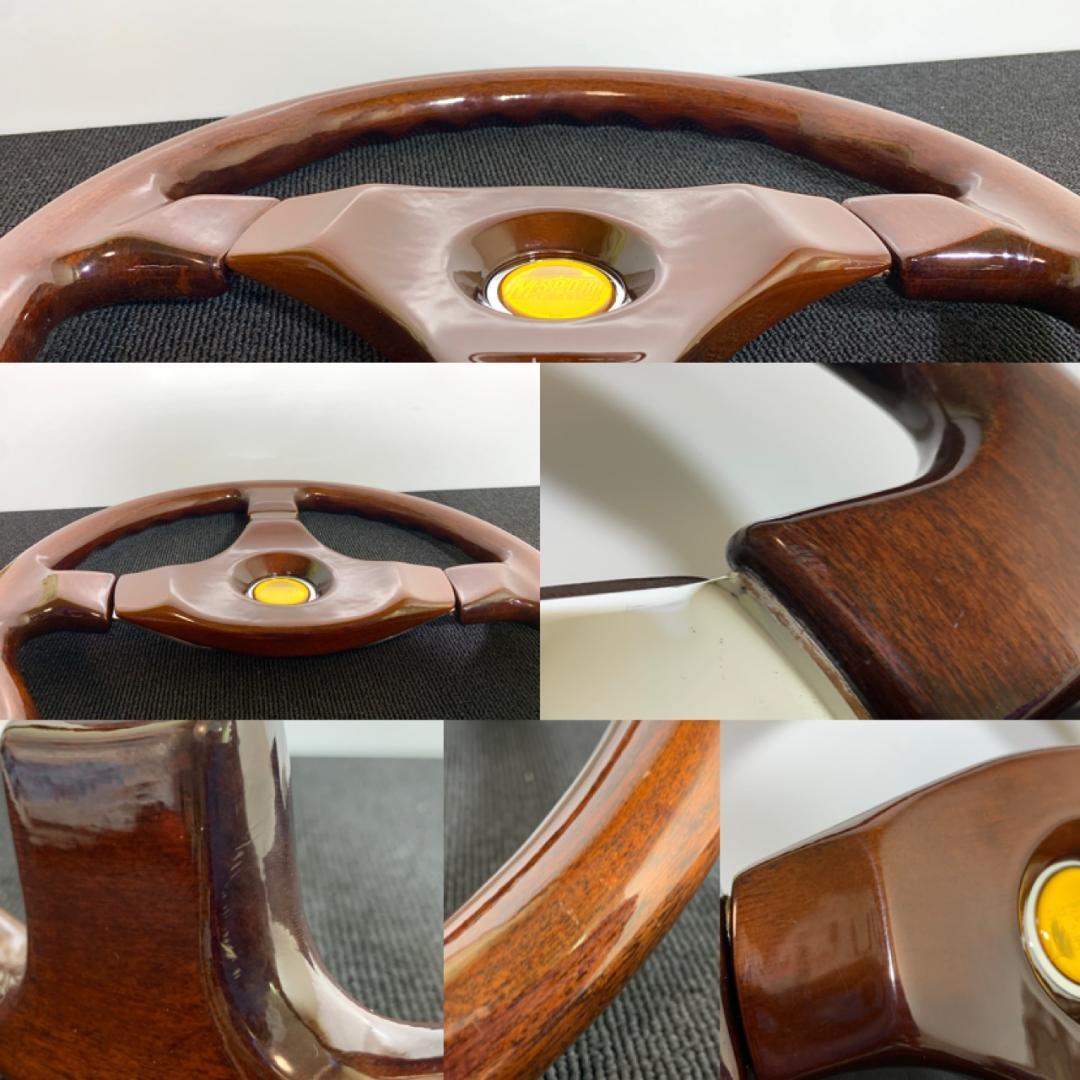 良品 エムズスピード ウッドステアリング 35パイ ホーンボタン付 当時物 希少