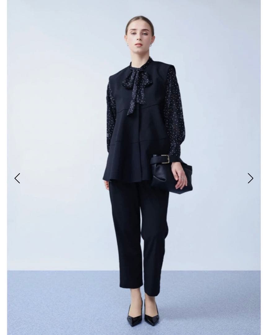 Aga ペプラムジレジャケット 9号　ブラック