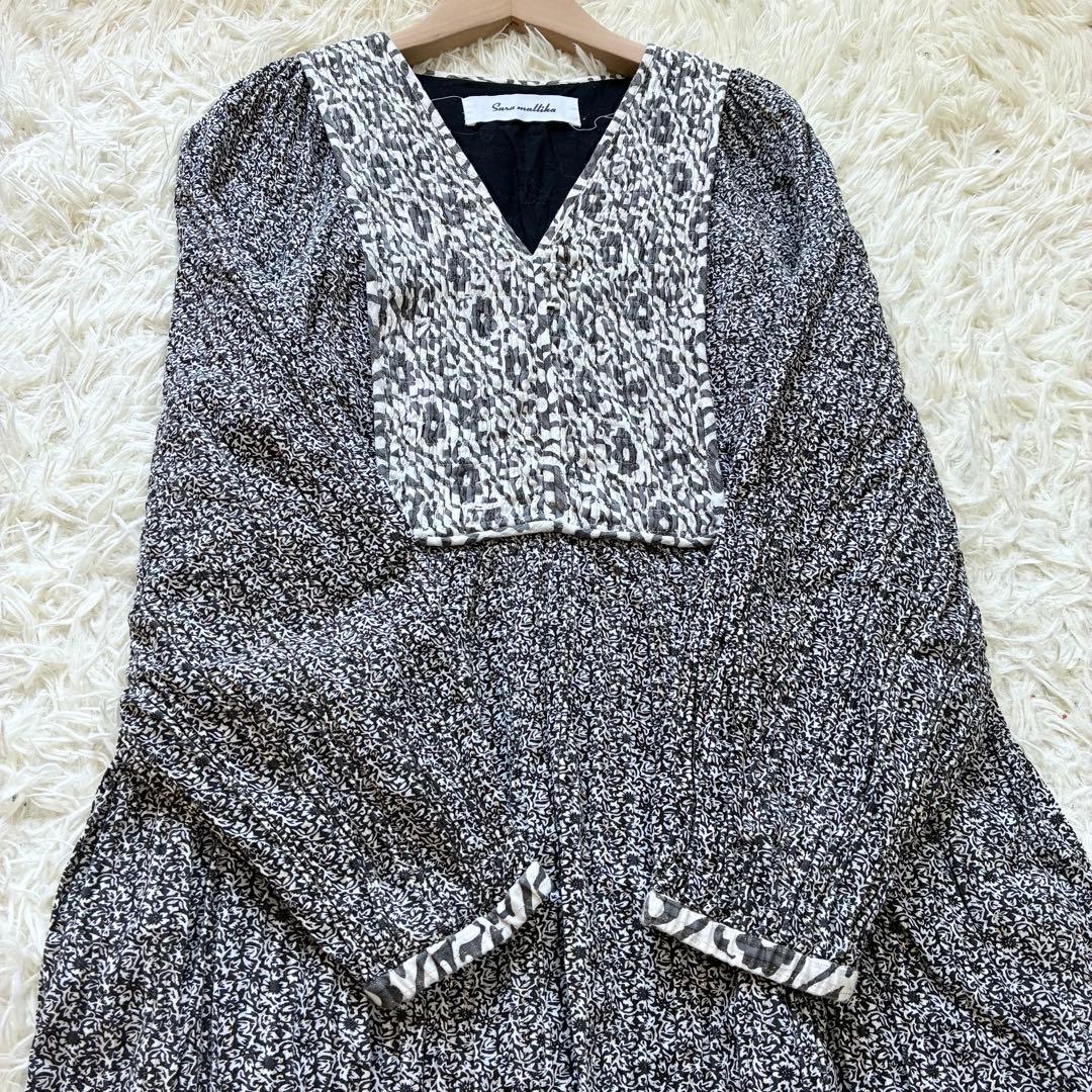 サラマリカ コットンルレックスダブルフラワープリントドレス