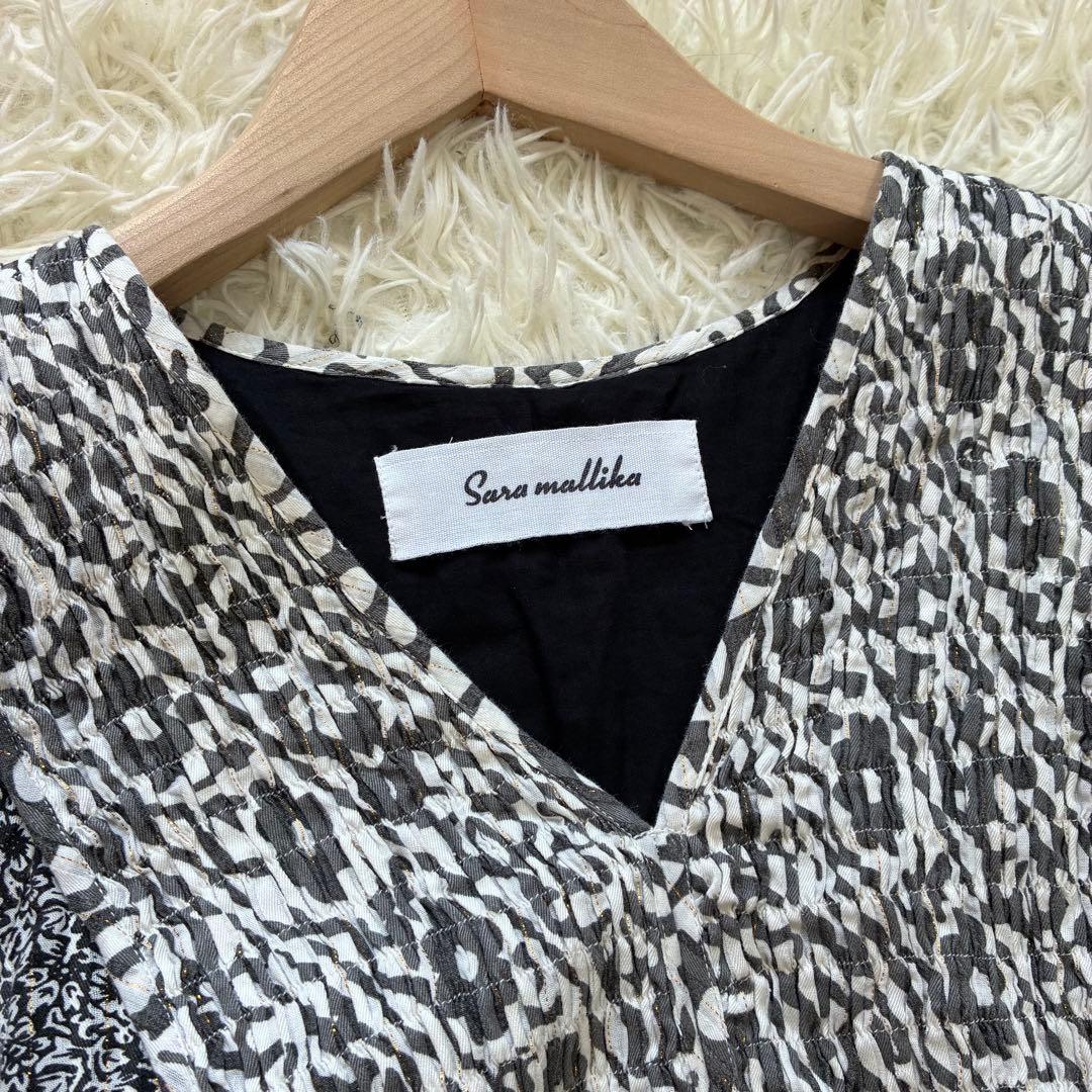 サラマリカ コットンルレックスダブルフラワープリントドレス