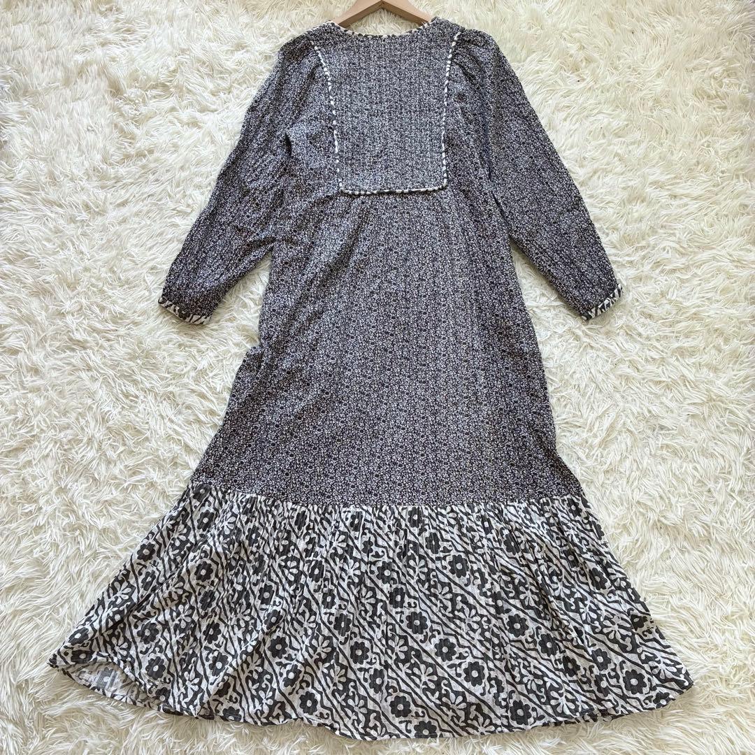 サラマリカ コットンルレックスダブルフラワープリントドレス