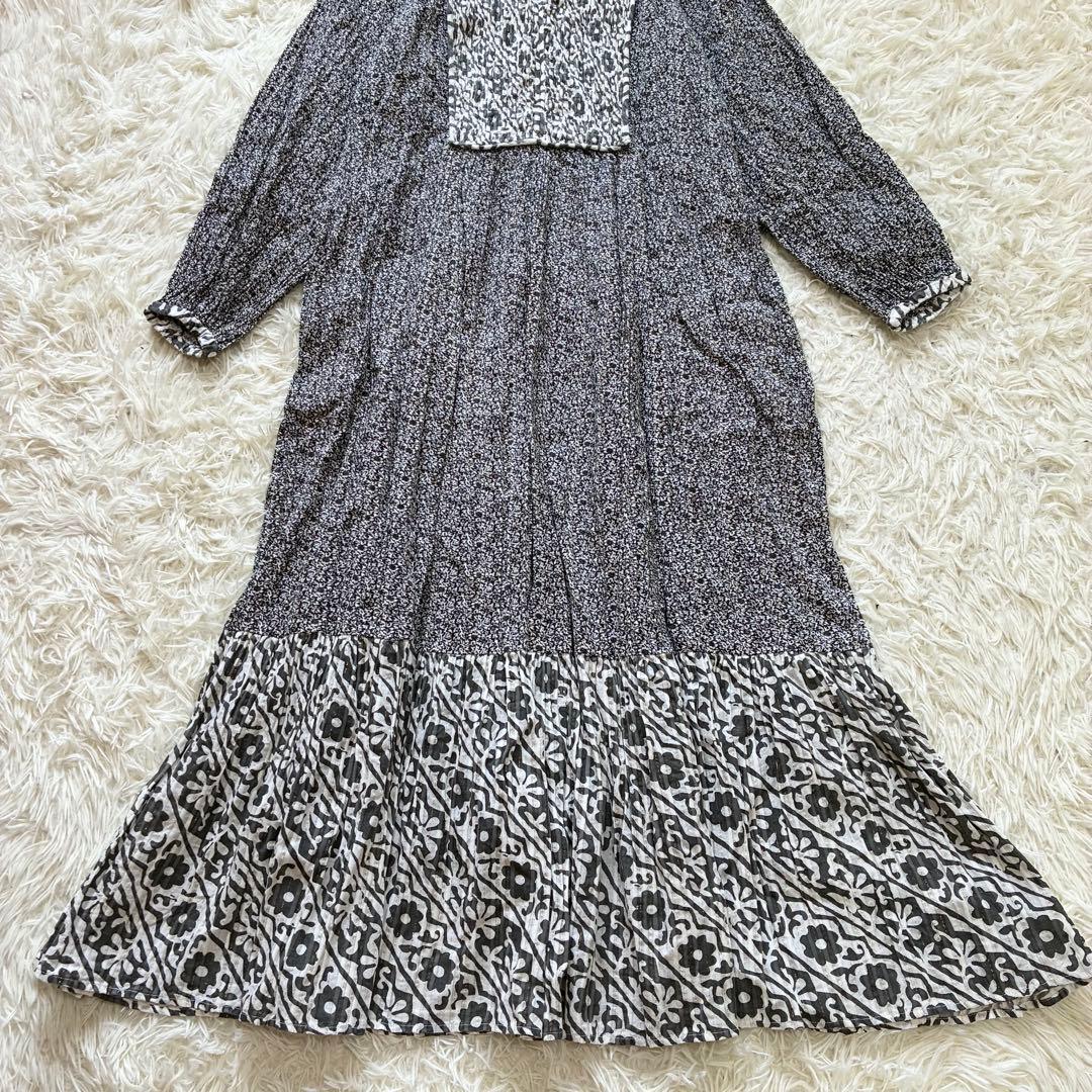 サラマリカ コットンルレックスダブルフラワープリントドレス