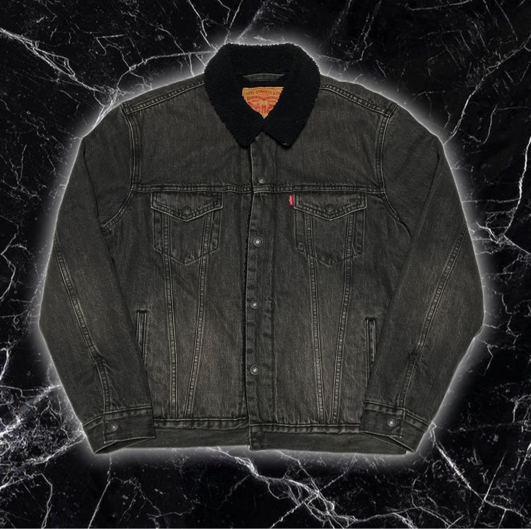 美品 Levi's リーバイス デニムジャケット ボアジャケット 黒 ブラック