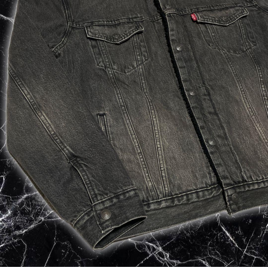 美品 Levi's リーバイス デニムジャケット ボアジャケット 黒 ブラック
