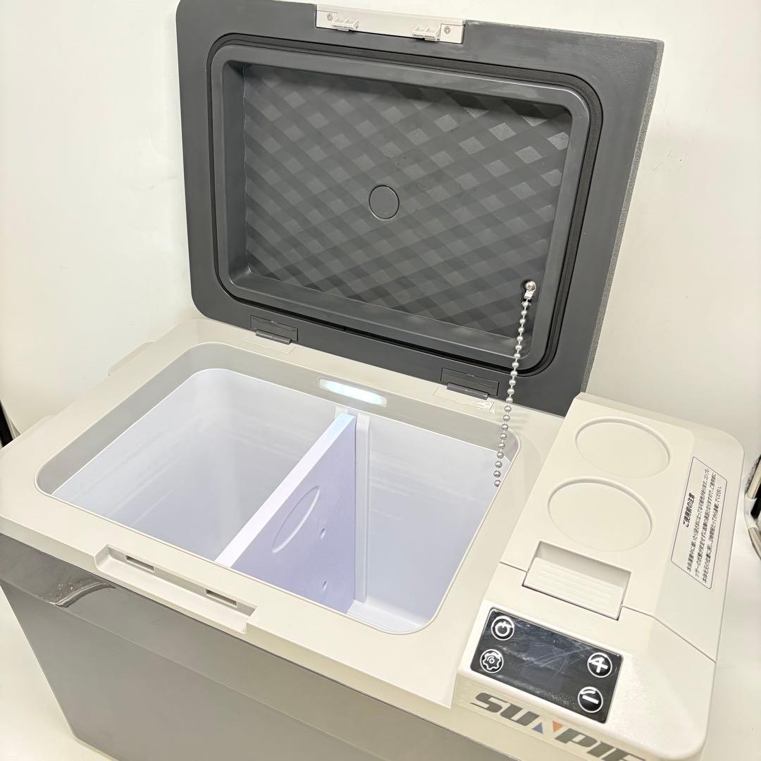【動作良好・別売バッテリー付】SUNPIE コードレス車載冷蔵冷凍庫 30L