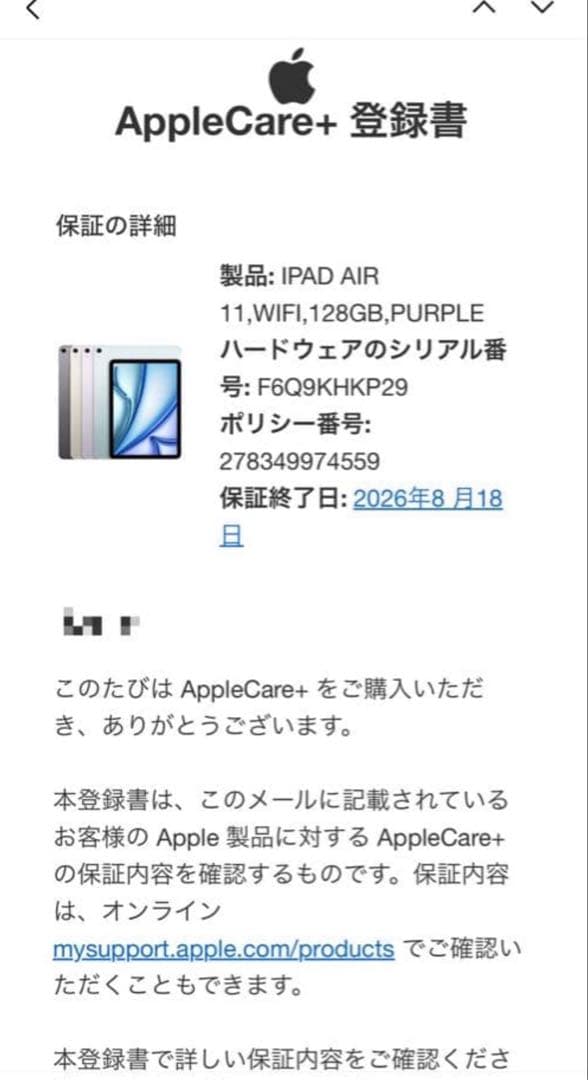 【新品×特典2点】iPad Air (M2) 11 インチ128GBパープル