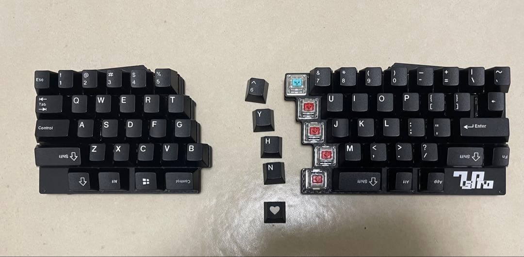 自作キーボード 7spro BLE Micro 完全無線化