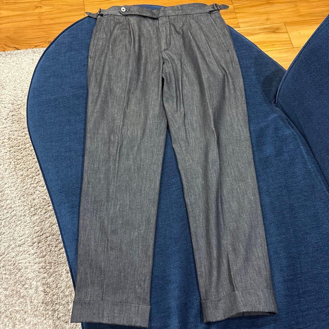 GTA エリックブラックデニム2プリーツパンツ