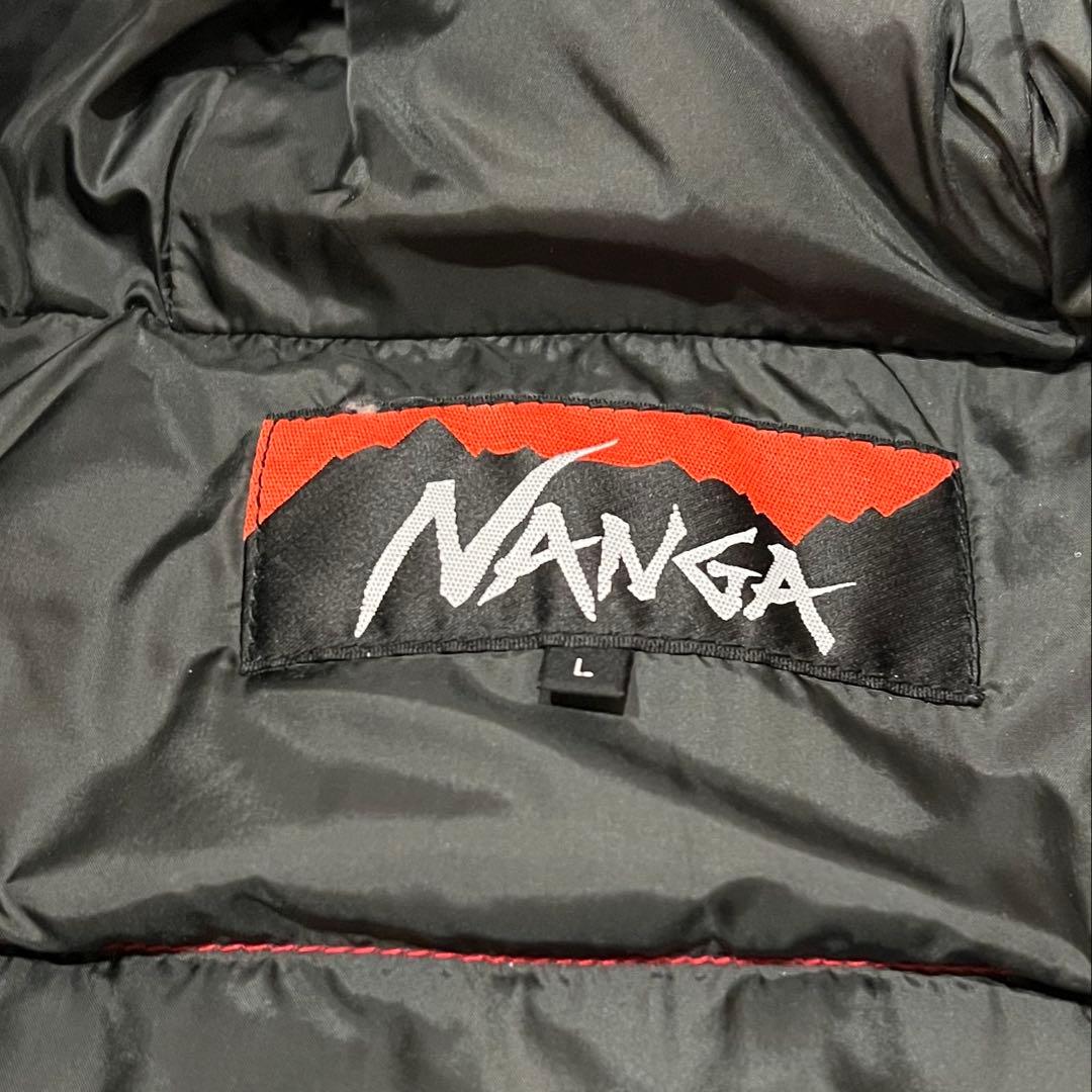 NANGA 日本製 旧ロゴ フードダウン L レッド
