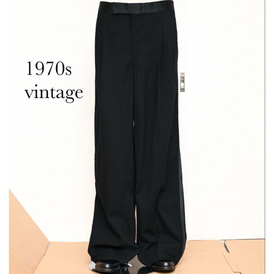 パンツ 1970s side line black buggy slacks u.s.a