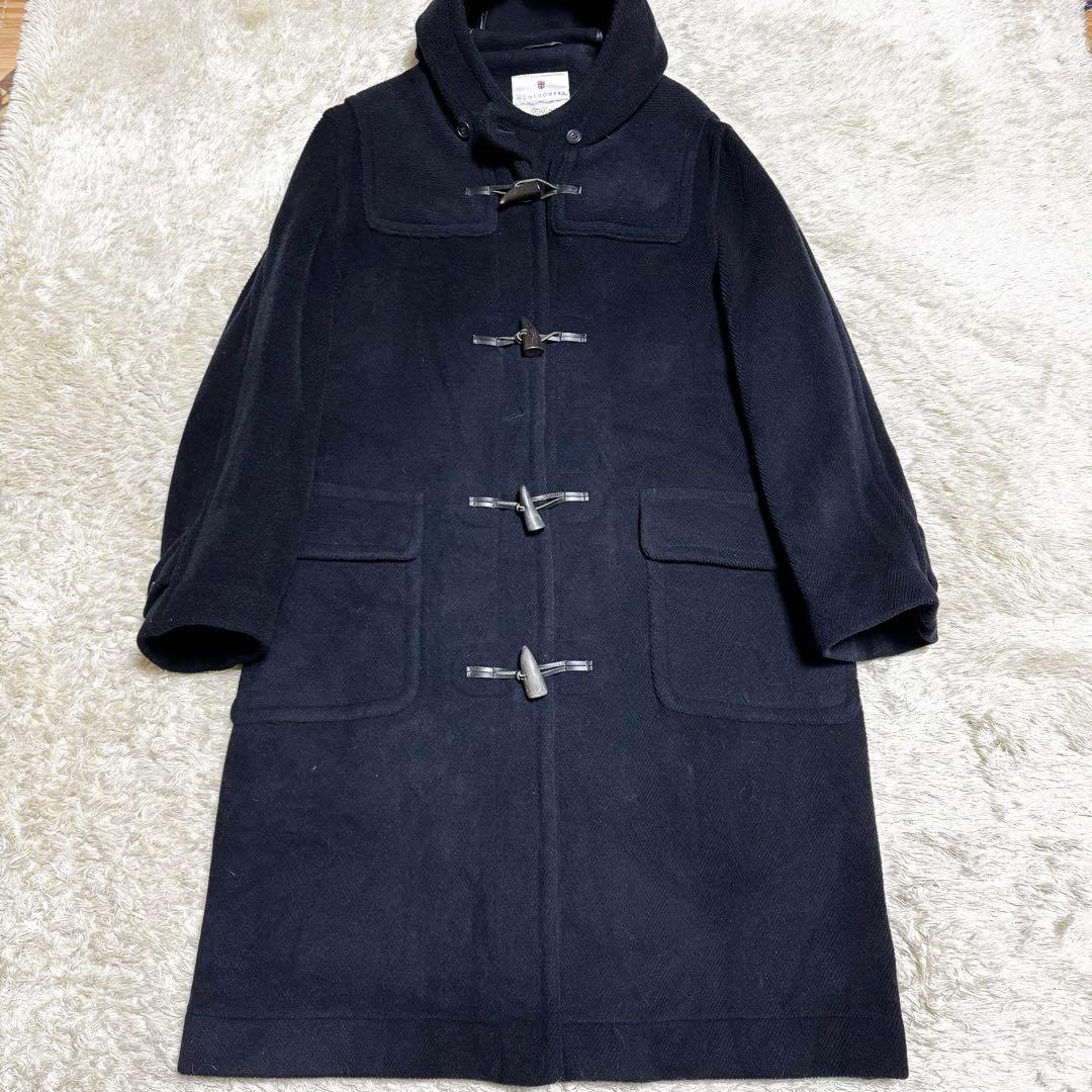 モンゴメリー　ロング　ダッフルコート　ヘリンボーン　ネイビー　イングランド製