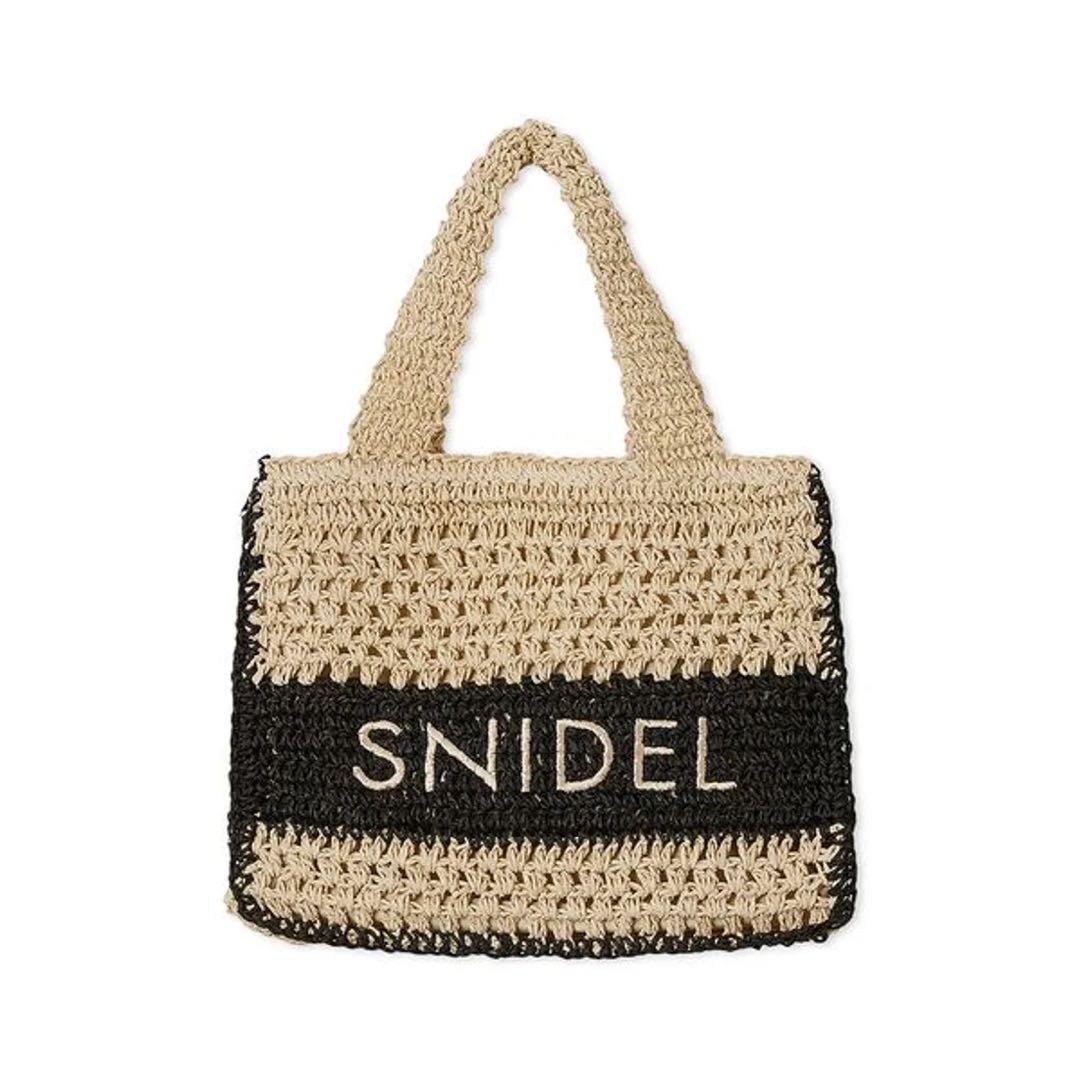 柄編みロゴトートバッグ