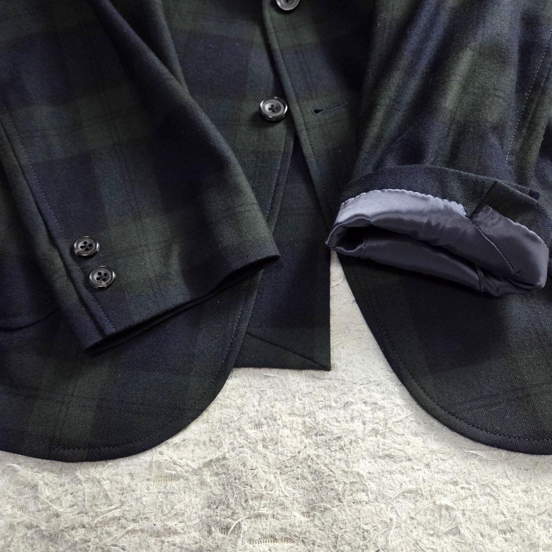 極美品 BEAMS+ ブラックウォッチ フランネル テーラードジャケット S