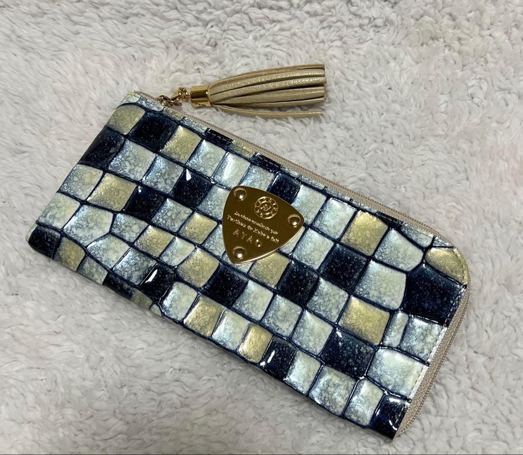 ATAO slimo スリモ ヴィトロ ブループリズム ステンドグラス 長財布