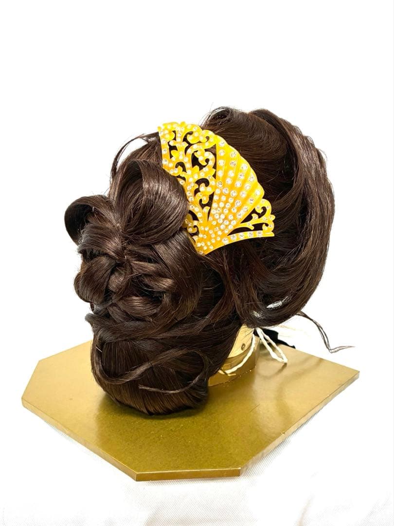 洋髪、特大60センチサイズ、中古舞踊かつら、日本髪かつら、大衆演劇かつら、簪付き