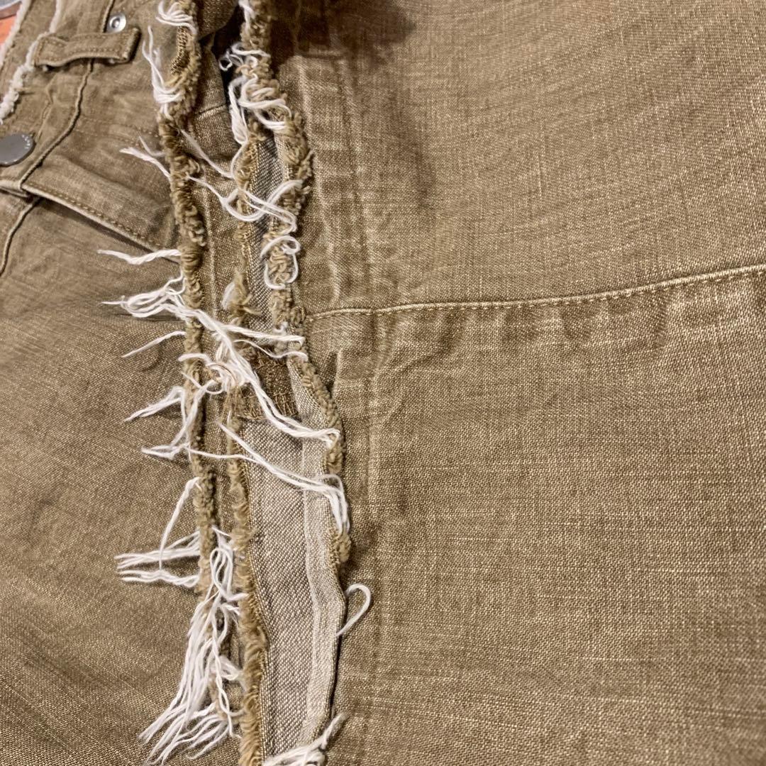 JIEDA オリーブデニムワイドレッグパンツ