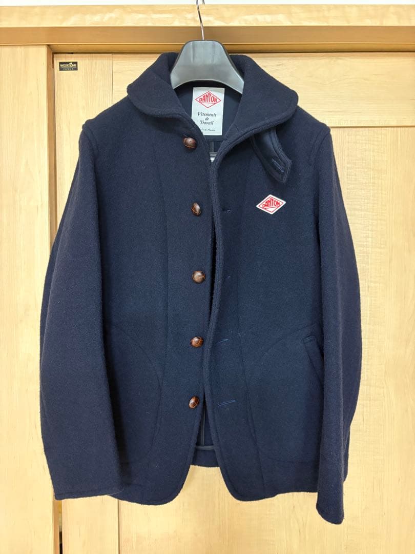 美品 DANTON ウールジャケット ネイビー　ウールモッサ　サイズ38