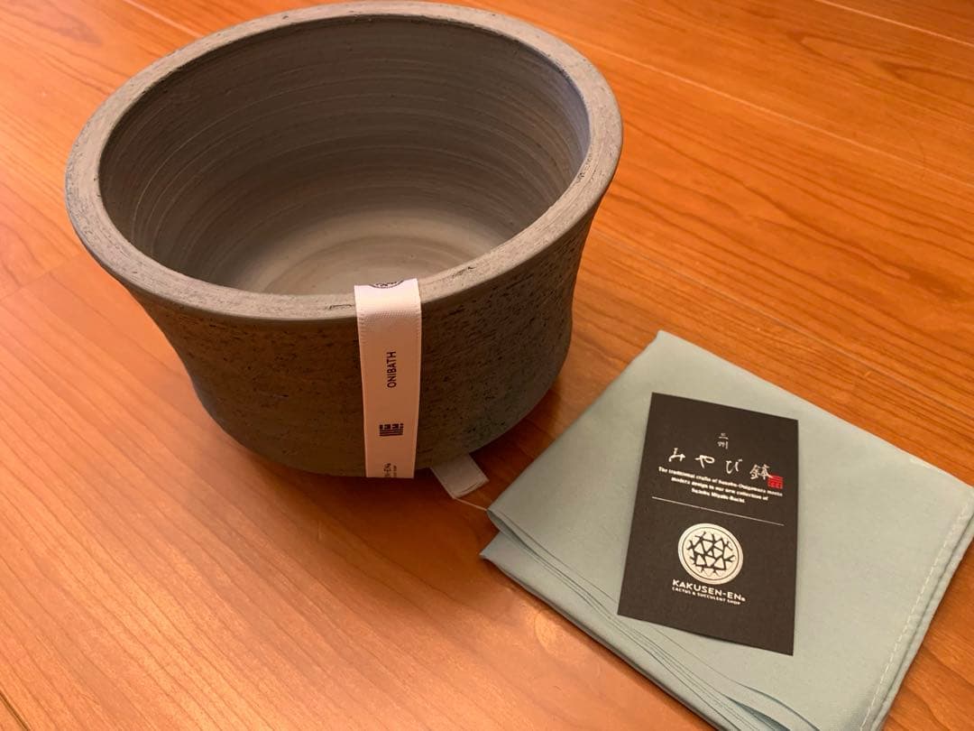 【新品】鶴仙園 オニバス 三州みやび鉢 OK-03