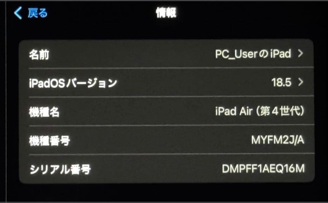 【極美品&BT容量96%】iPad Air 第4世代、64GB、Wi-Fiモデル