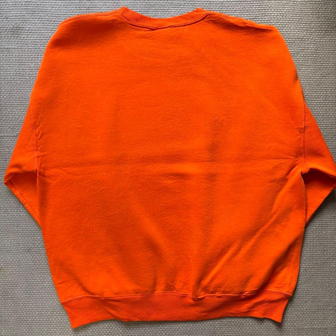 【美品/XL】ラッセルアスレティック 前V無地スウェット オレンジ メキシコ製